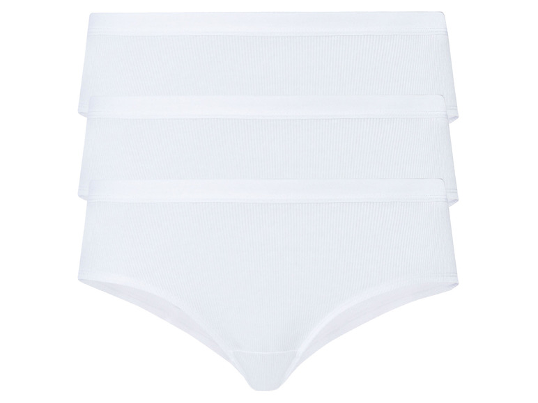 esmara Dámské kalhotky s BIO bavlnou, 3 kusy (XS (32/34), bílá)