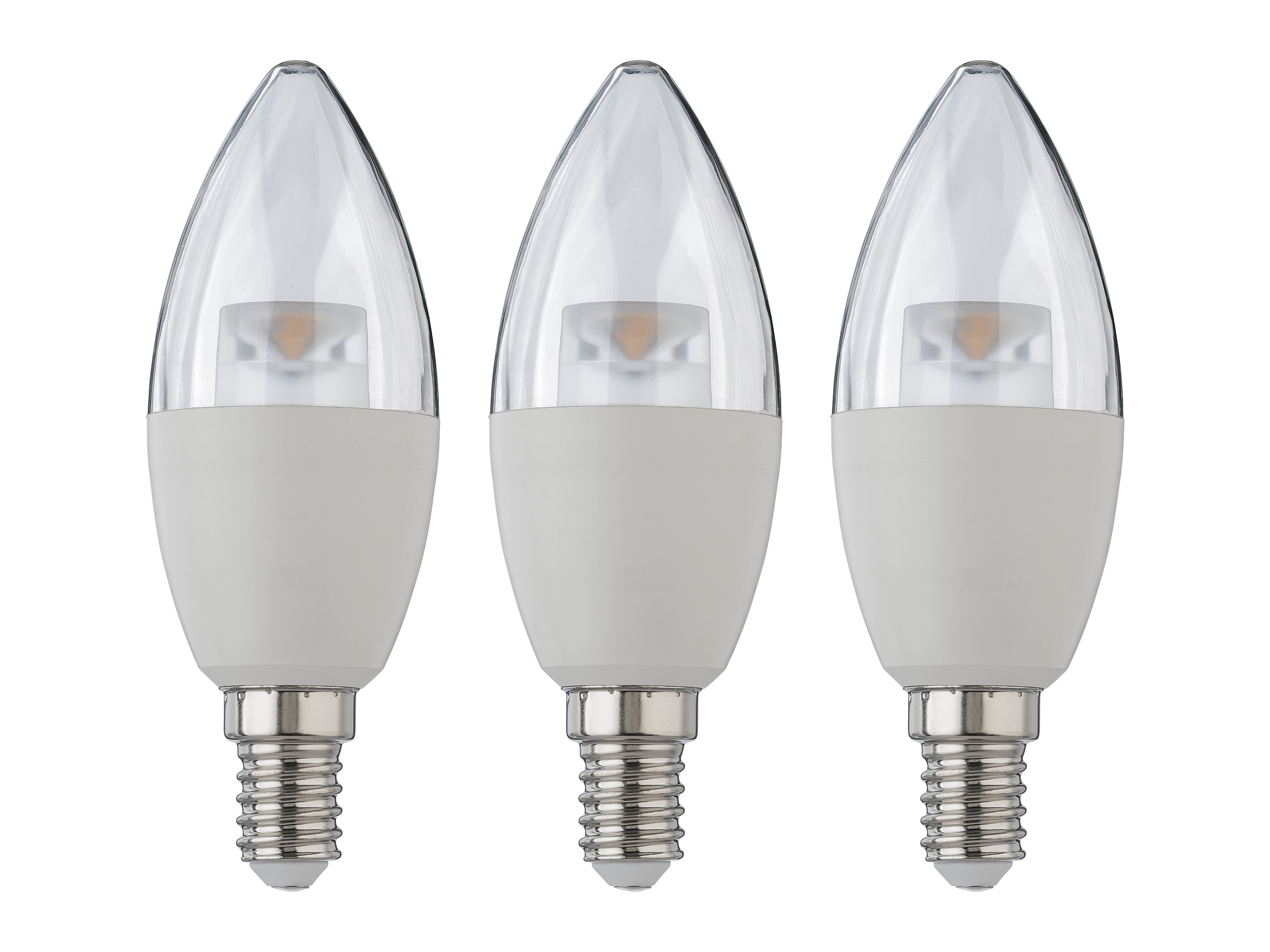 Livarno home LED žárovka, 2/3 kusy (6 W / E14 / svíčka transparentní, 3 kusy)