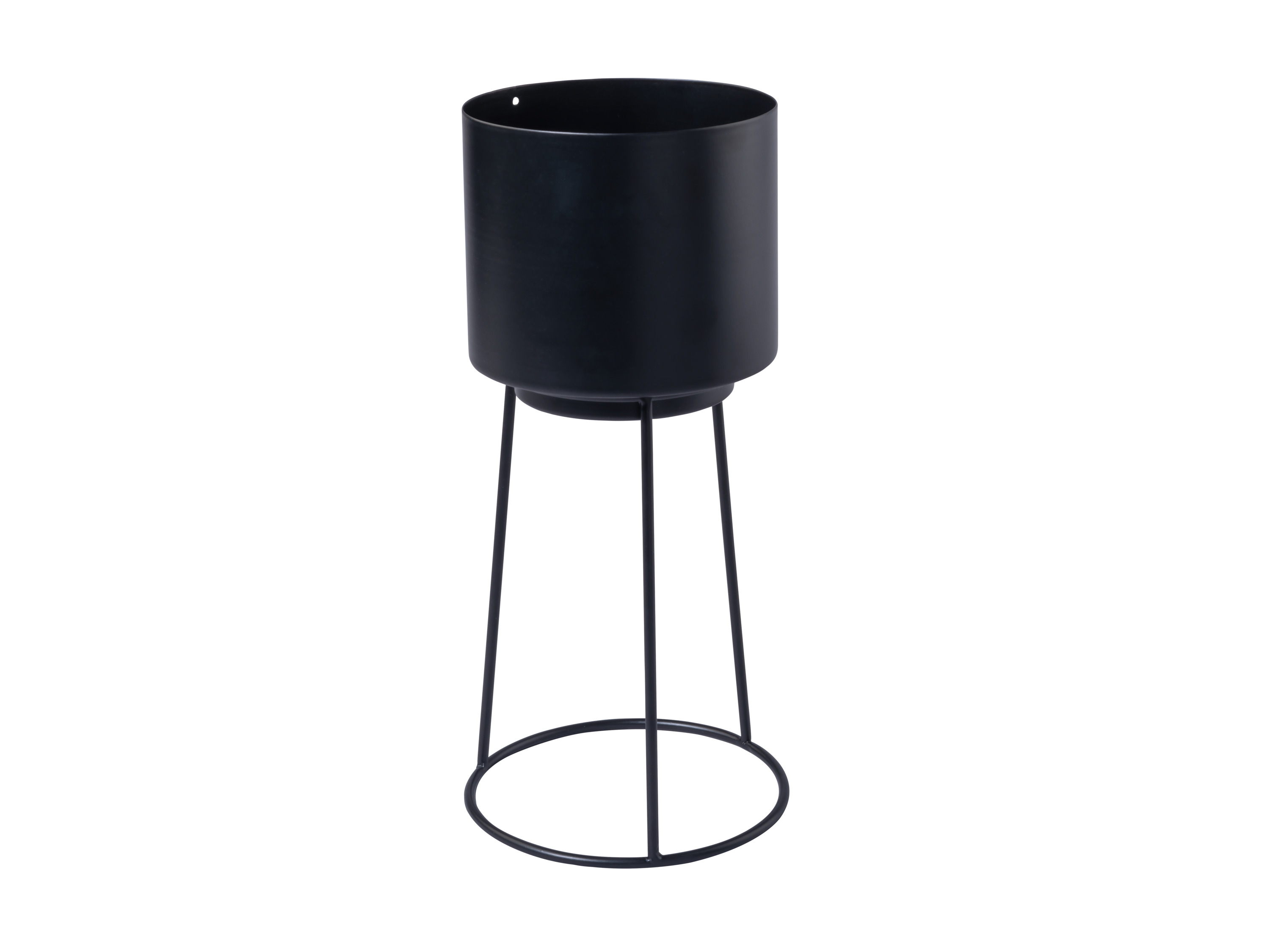Livarno® Květináč s kovovým stojanem, 14 cm (černá)