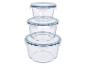 SILVERCREST® Sada skleněných potravinových dóz, 3dílná (kulatá varianta, 3dílná sada)