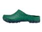 Zelené gumové pantofle s modrou podrážkou