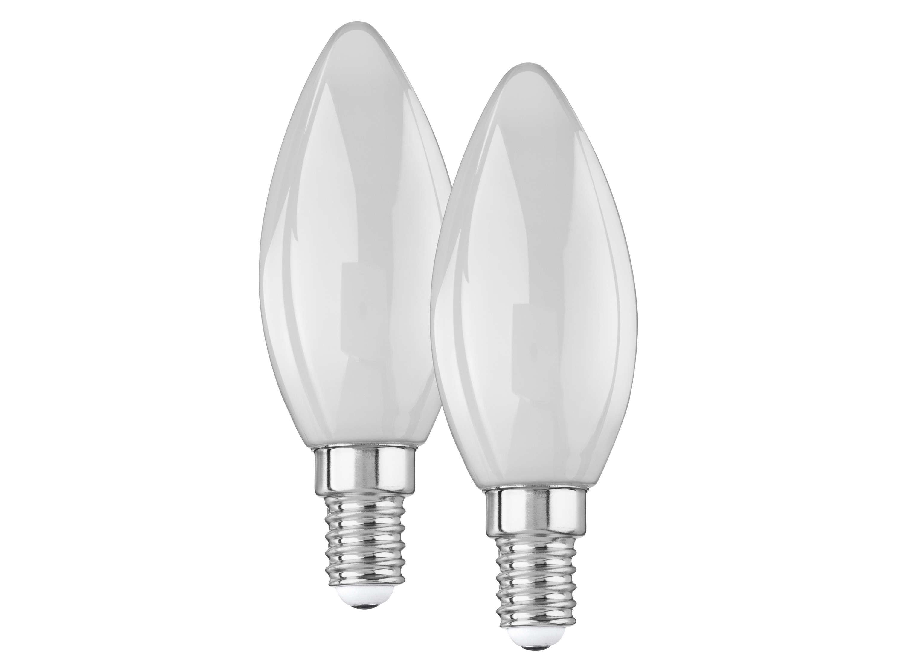 Livarno home Filamentová LED žárovka, 2 kusy (svíčka E14, mléčná 2,2 W, 2 kusy)