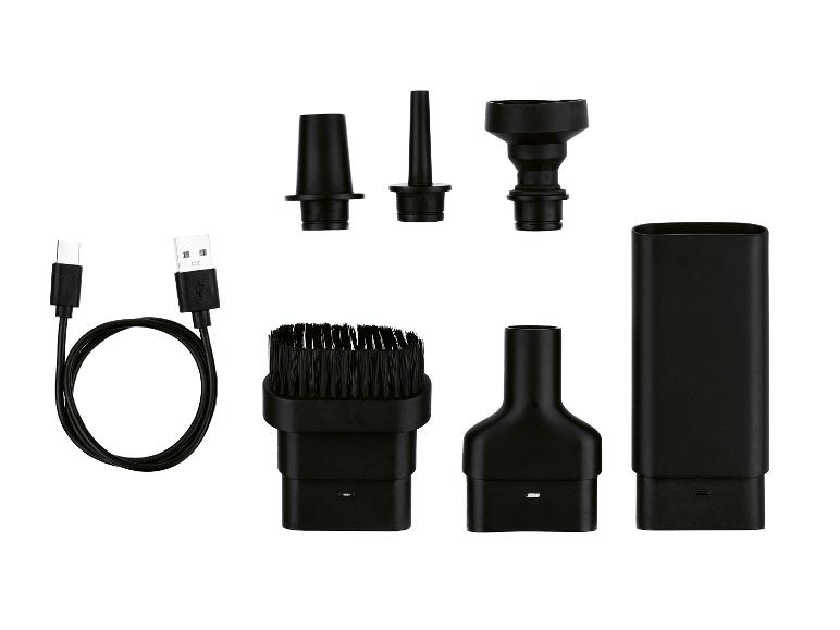 Sada černých nástavců k vysavači a nabíjecí USB kabel