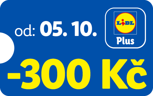 Slevový kupón -300 Kč platný od 5. 10. s věrnostní aplikací.