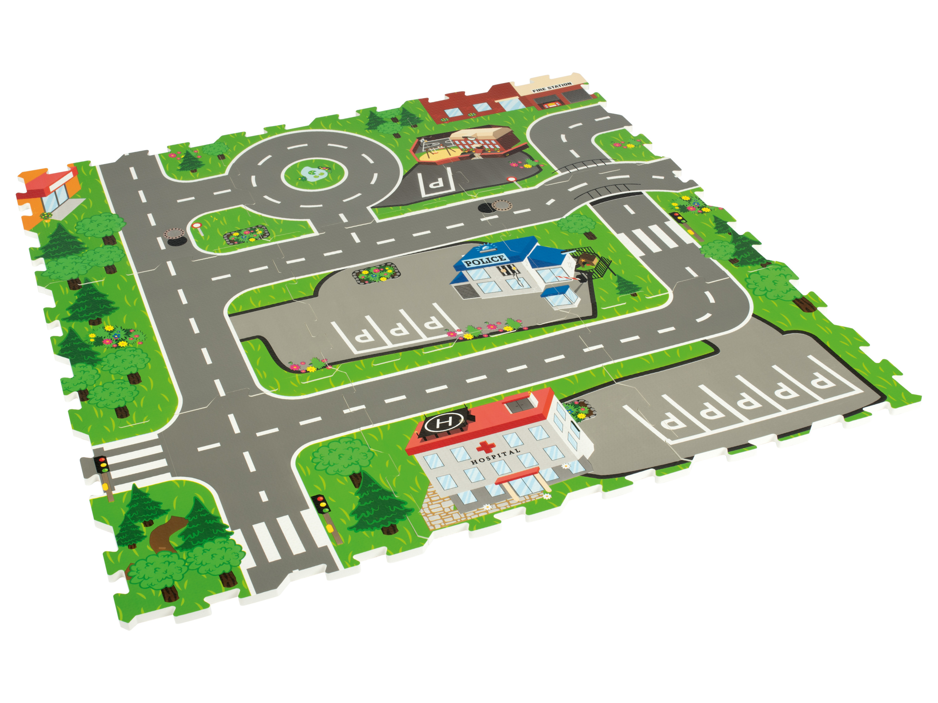 Playtive Pěnové puzzle (ulice)
