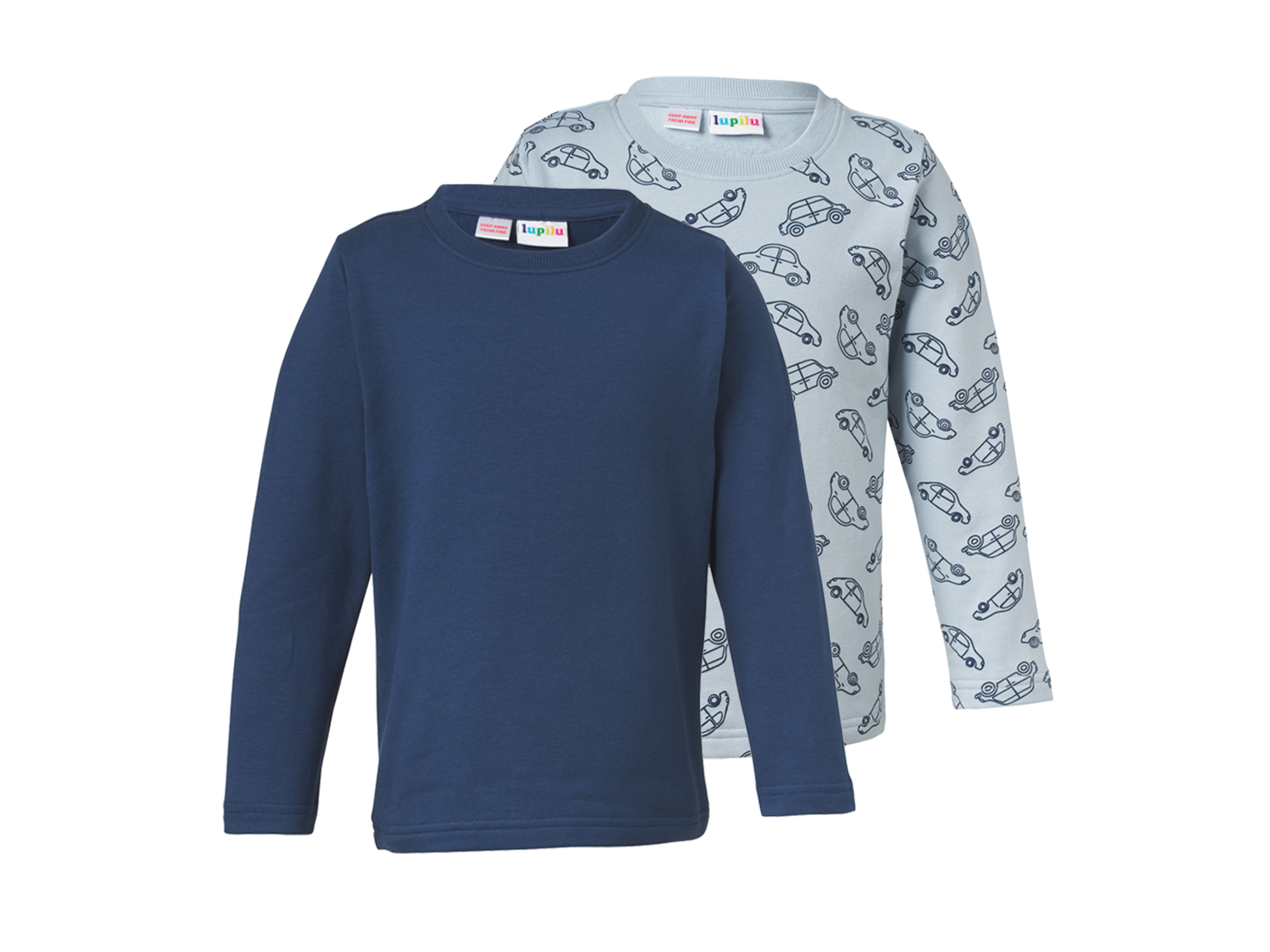Lupilu® Dětská termo mikina, 2 kusy (navy modrá / modrá, 110/116)