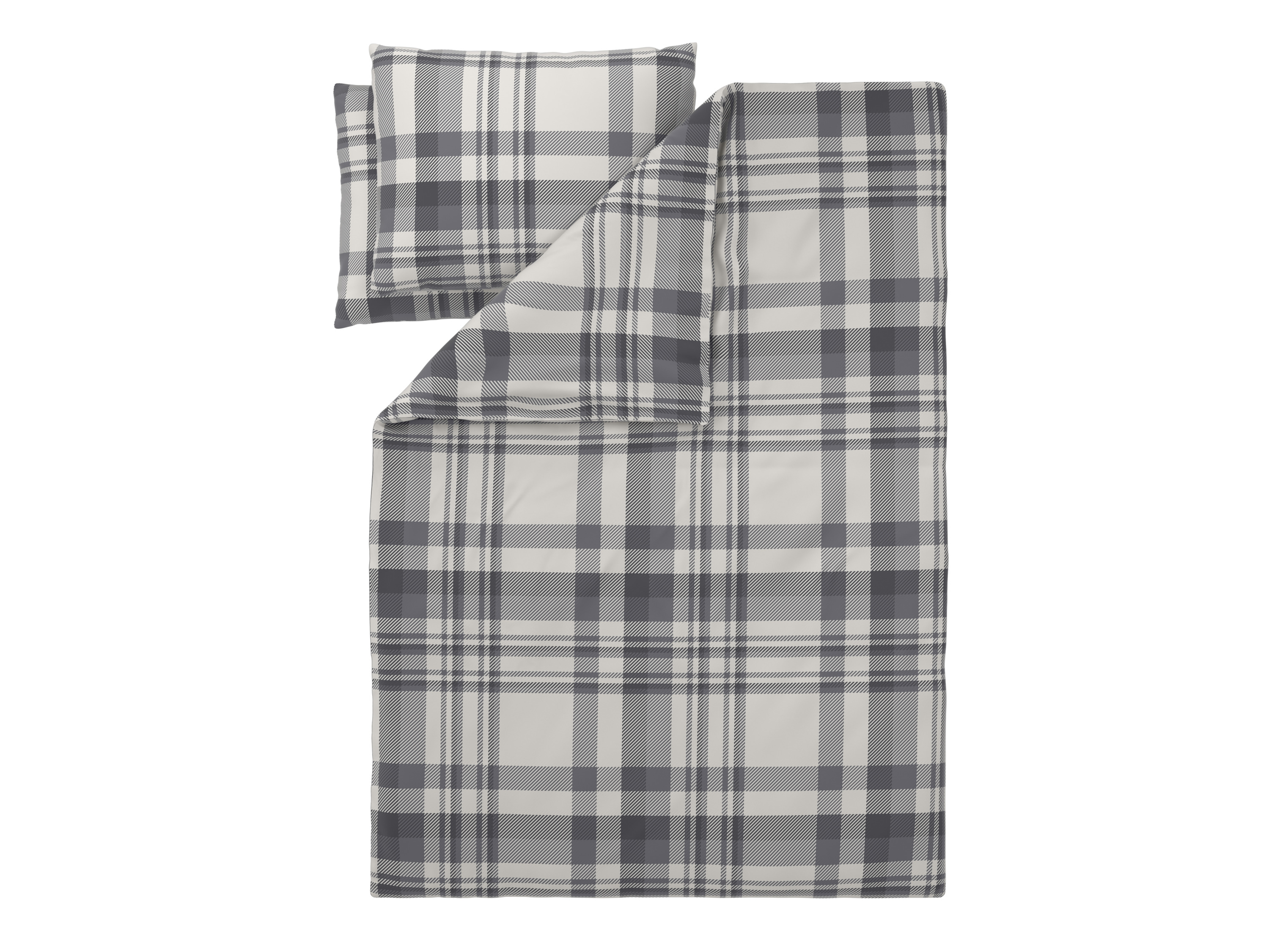 Livarno® Ložní povlečení z jemného flanelu, 200 x 220 cm, 70 x 90 cm (kostka/šedá)