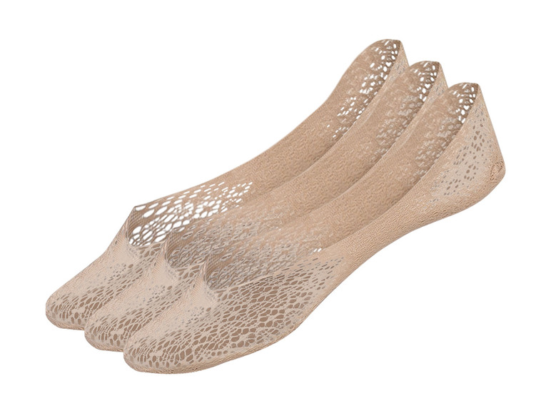 esmara® Dámské / Pánské bezešvé nízké ponožky, 3 páry (39/42, béžová, síťovaná)