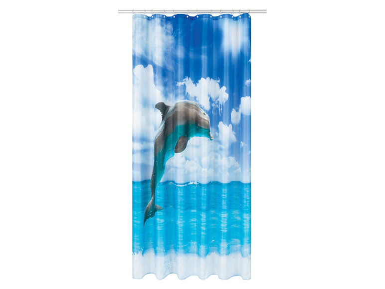 LIVARNO home Sprchový závěs, 180 x 200 cm (delfín)