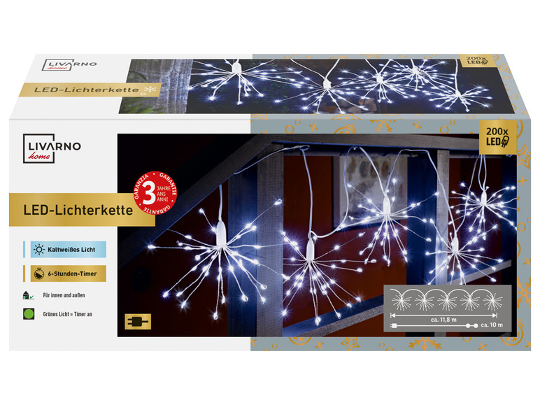 Zobrazit na celou obrazovku LIVARNO home Světelný LED řetěz, 200 LED - Obrázek 4