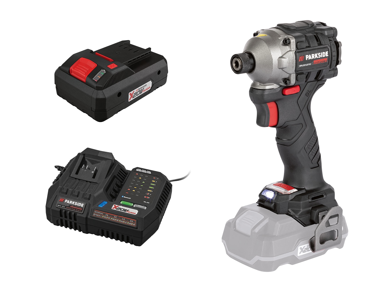 PARKSIDE PERFORMANCE® Aku rázový utahovák PDSSAP 20-Li B3, Smart 4 Ah