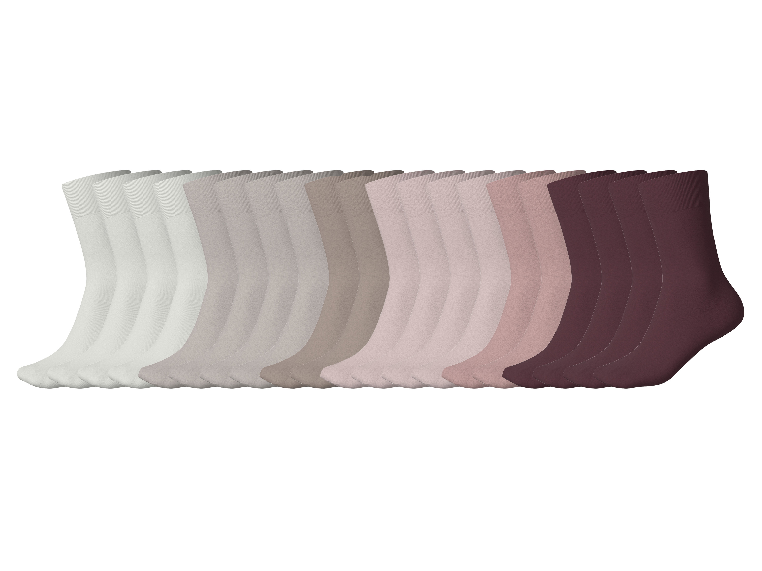 esmara® Dámské ponožky, 20 párů (bílá/béžová/růžová, 35-38)