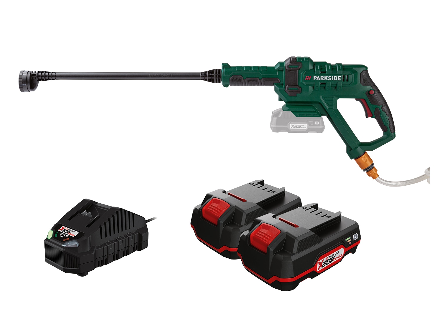 PARKSIDE® Aku tlakový čistič PDRA 20 V 20-Li B2, 2x 2 Ah