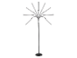 Moderní stojací lampa s osmi zakřivenými rameny a LED světly.
