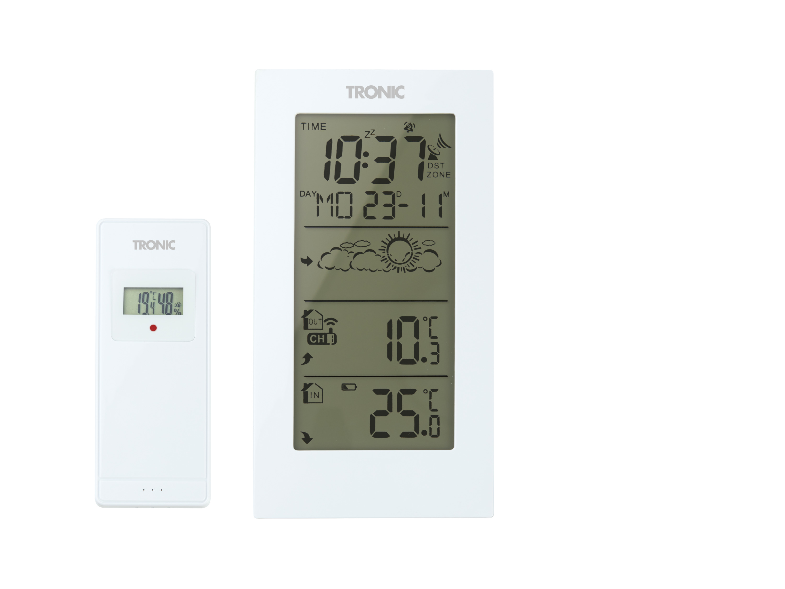 Tronic® Bezdrátová meteostanice s venkovním senzorem (bílá)