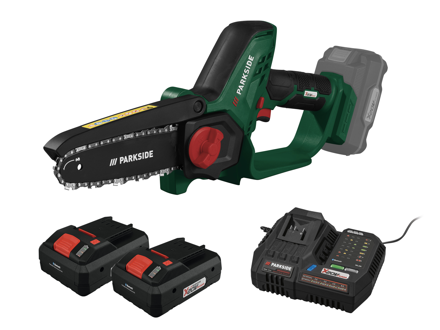 PARKSIDE® Aku řetězová pila PGHSA 20-Li B1, 2x Smart 4 Ah