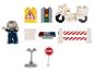Lego policista, motocykl, stopka a semafor.