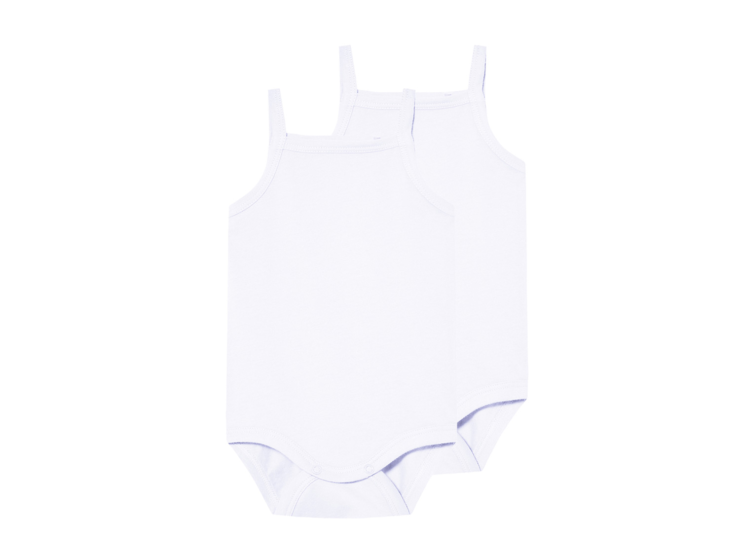 lupilu® Dětské body, 2 kusy (špagetová ramínka / bílá, 62/68)