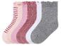 Sada šesti párů ponožek pro dívky s pruhy, puntíky a jednobarevnými.