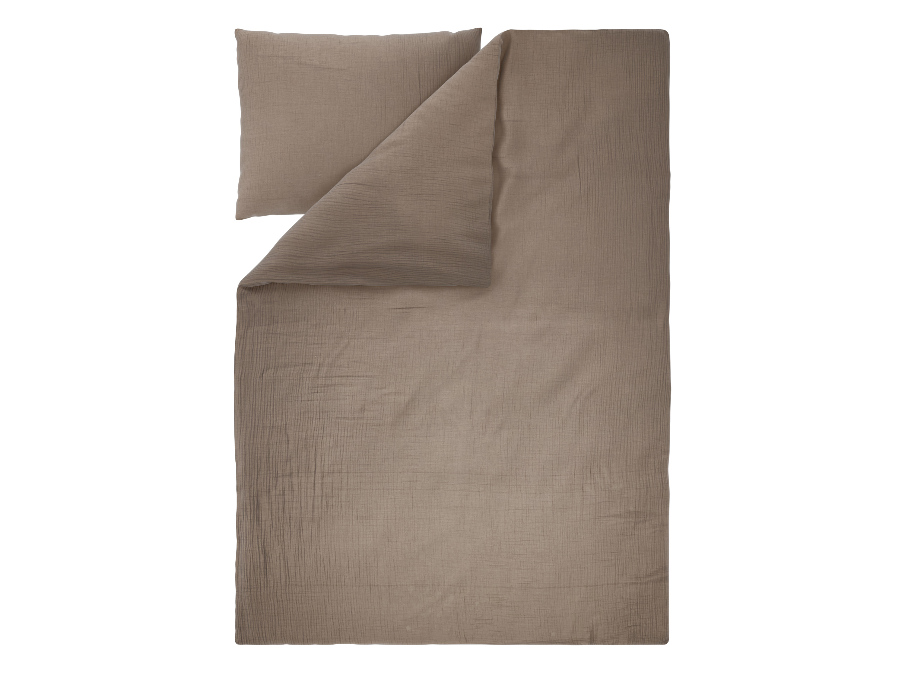 Livarno® Mušelínové ložní povlečení, 140 x 200 cm, 70 x 90 cm (hnědá)