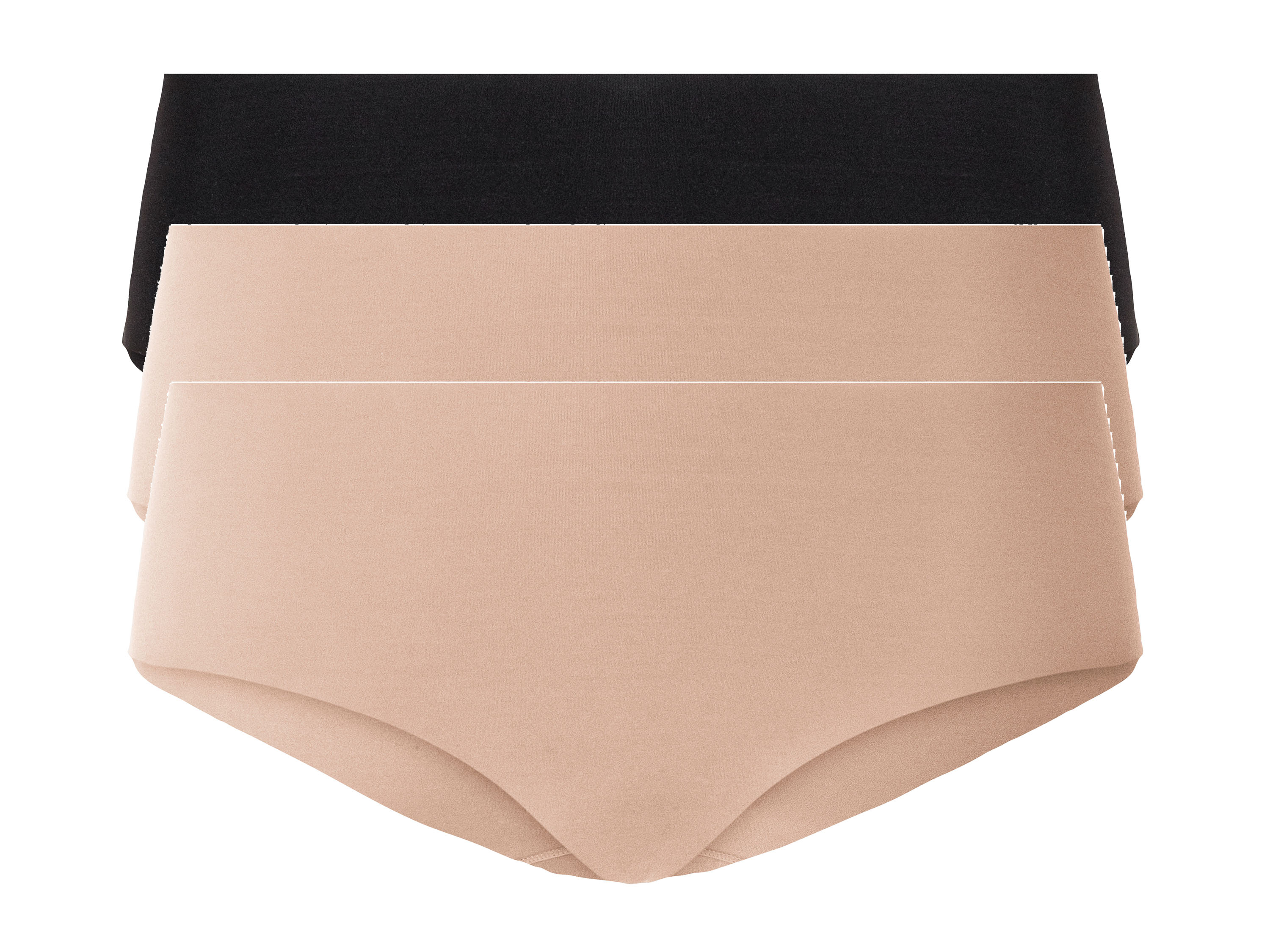 esmara® Dámské bezešvé kalhotky, 3 kusy (XS (32/34), černá/béžová)
