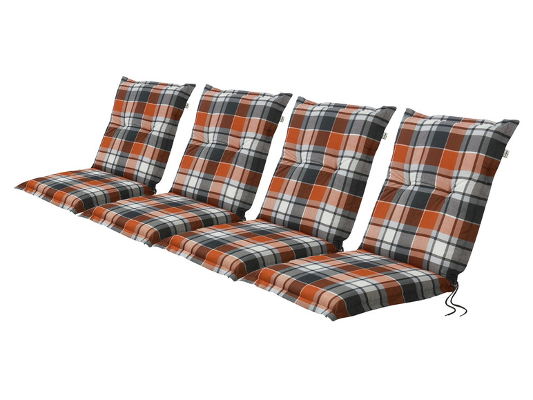  Zobrazit na celou obrazovku LIVARNO home Sada potahů na židli / křeslo Valencia, 97 x 47 x 8 cm, 4dílná, káro / červená / šedá - Obrázek 1