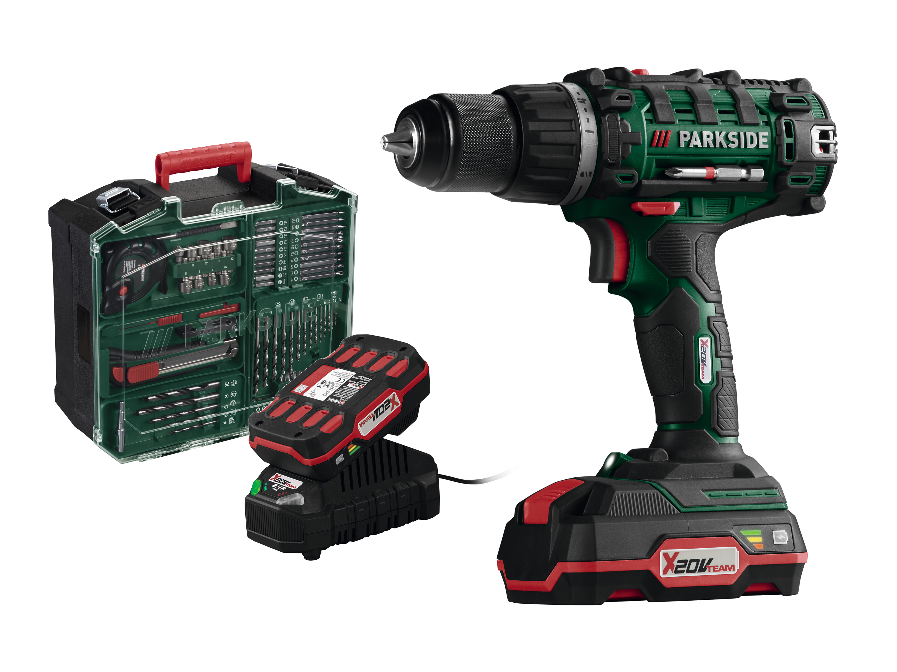PARKSIDE® Sada s aku vrtacím šroubovákem 2 v 1 PABS 20-Li G8