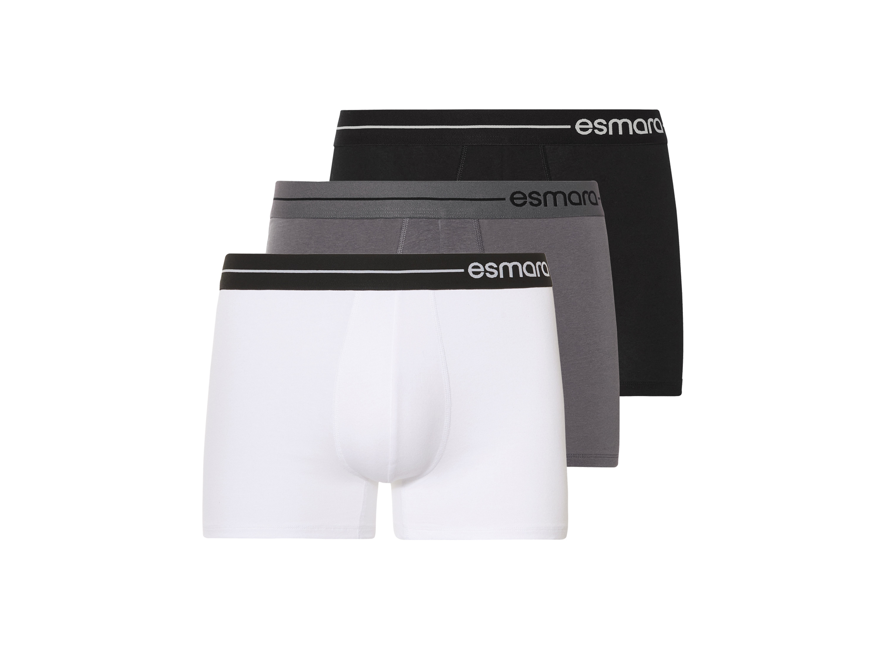 esmara Men Pánské boxerky, 3 kusy (černá/šedá/bílá, 5/M)