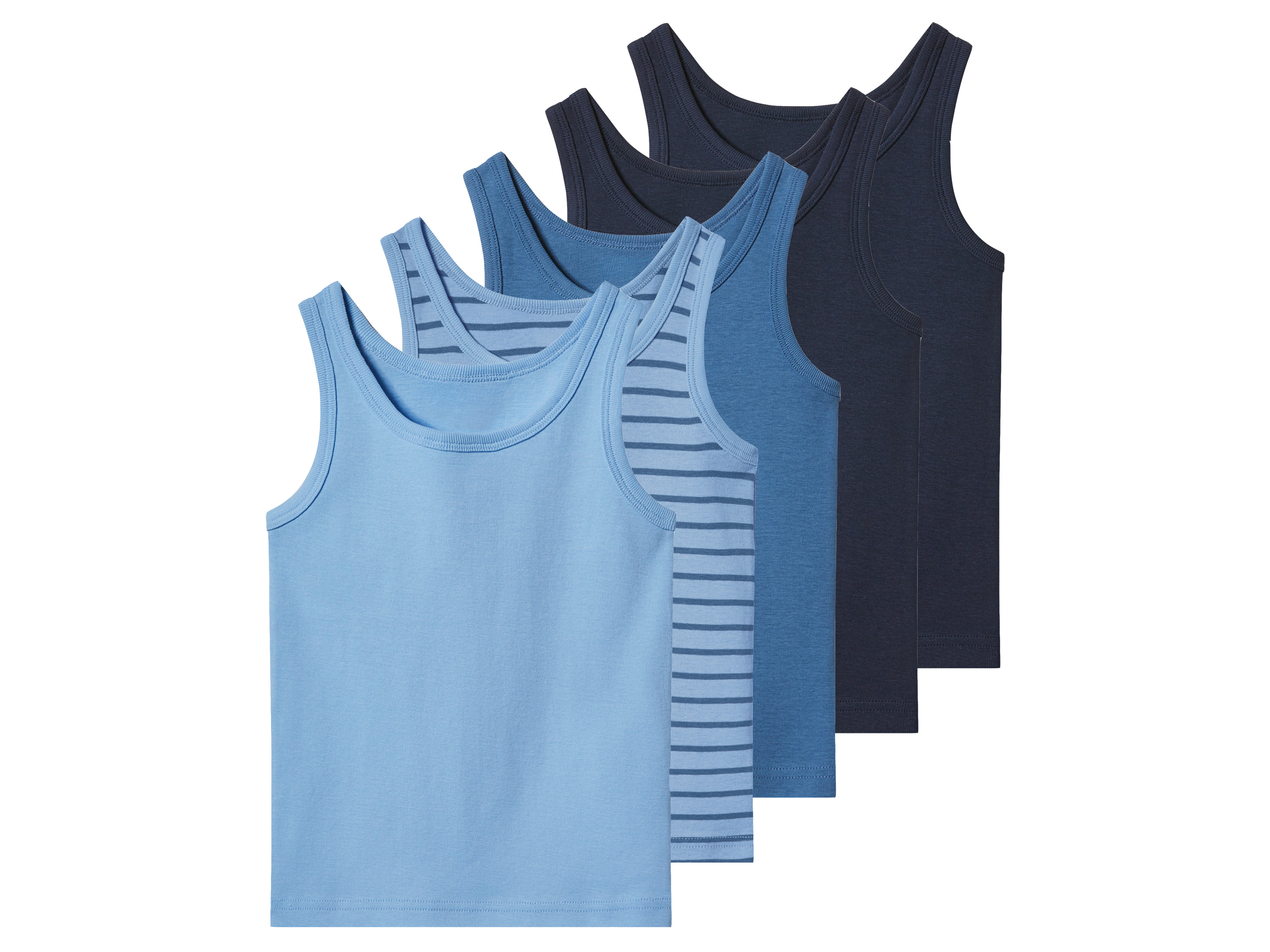 lupilu® Chlapecký nátělník, 5 kusů (navy modrá / modrá, 122/128)