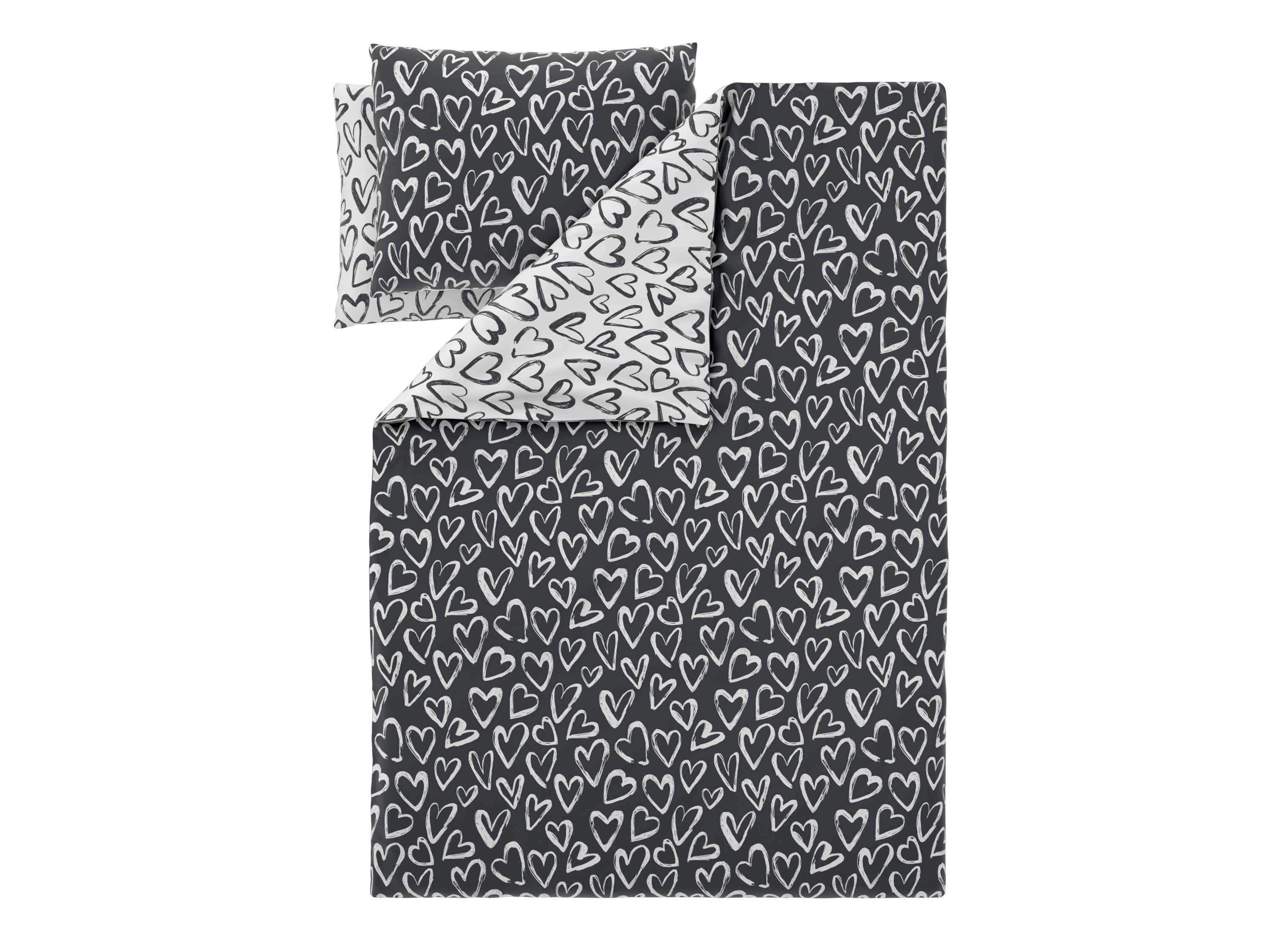 Livarno® Ložní povlečení Renforcé, 220 x 240 cm, 70 x 90 cm (srdce)