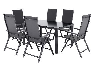 LIVARNO® Sada hliníkového zahradního nábytku s křesly Houston, 7dílná, šedá