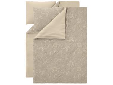 Sada saténového ložního povlečení, 140 x 200 cm, 70 x 90 cm, béžová, 2dílná