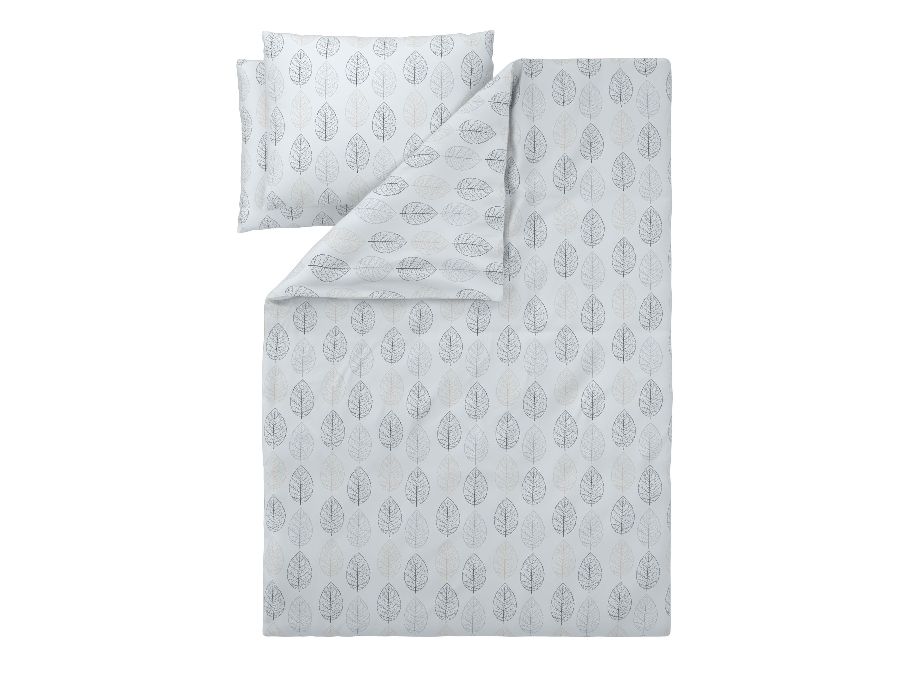 Livarno® Ložní povlečení z jemného flanelu, 220 x 240 cm, 70 x 90 cm (listy/bílá)