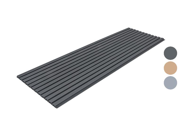 Tmavě šedá kompozitní deska s drážkami a vzorky barev