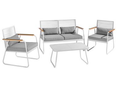 LIVARNO home Zahradní sedací souprava, 4dílná, bílá