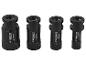 Čtyři černé diamantové vrtáky různých velikostí, od 18mm do 35mm.