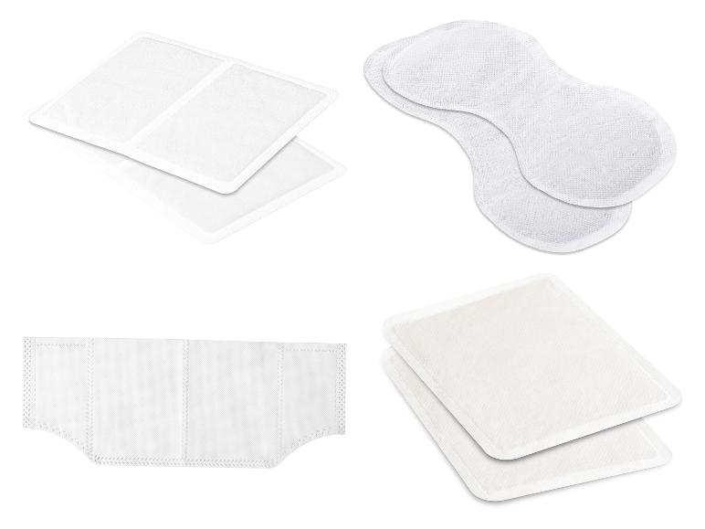 Různé druhy zahřívacích náplastí pro různé části těla.