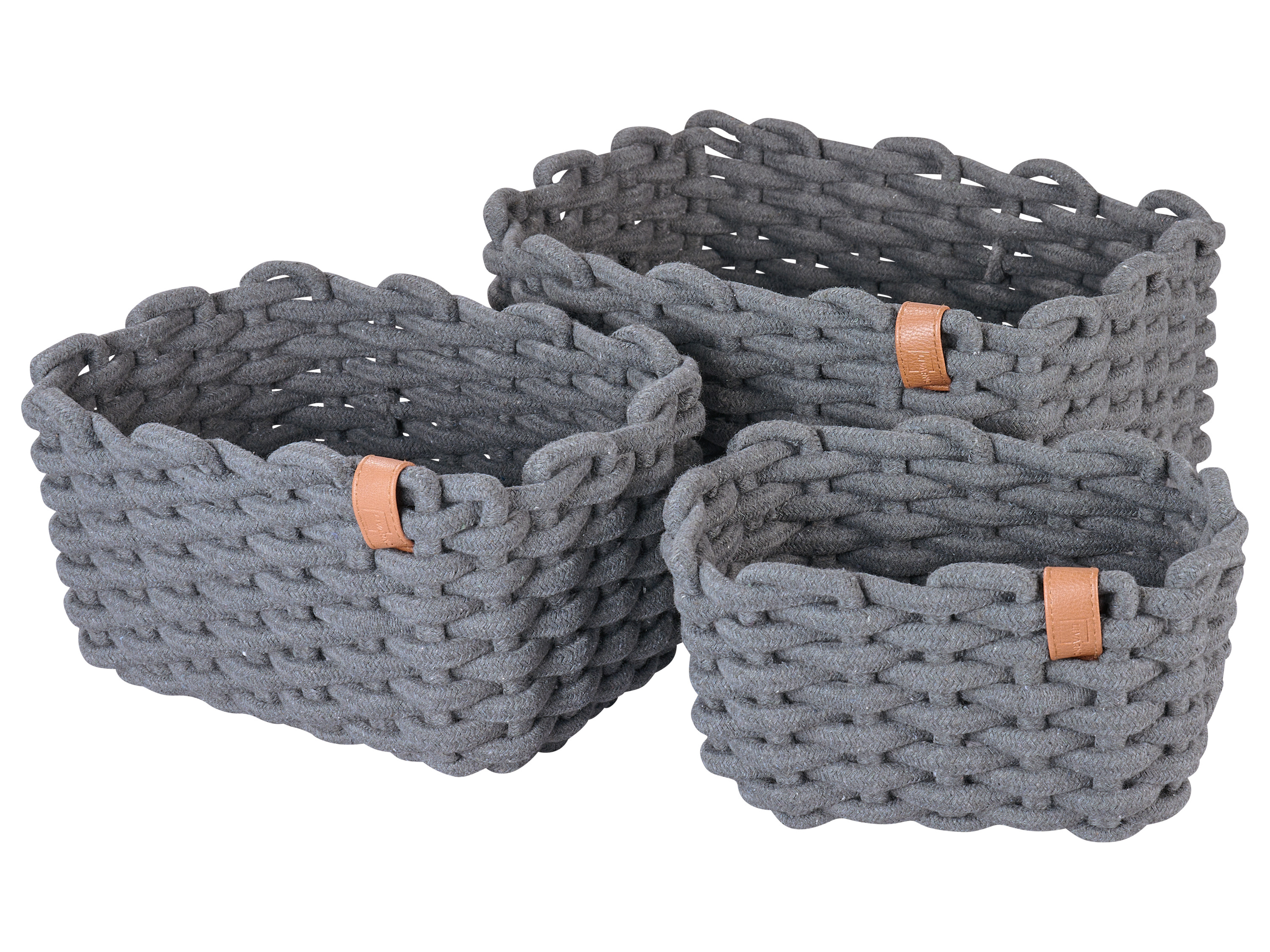 Livarno® Sada úložných košíků, 3dílná (šedá)