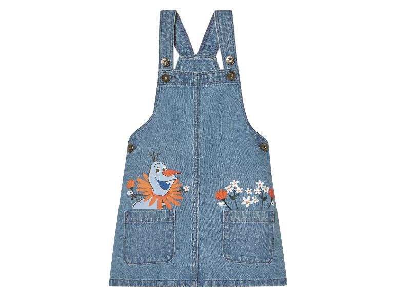 Džínové overaly s Olafem (Frozen) a květinami.