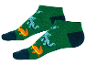 Dva páry krátkých zelených ponožek s motivem draků a ještěrek.