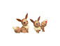 Dvě stavebnice Pokémon Eevee vyrobené z kostek.