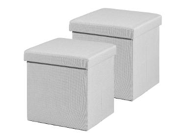 Sada sedáků s úložným prostorem, šedá, 2dílná