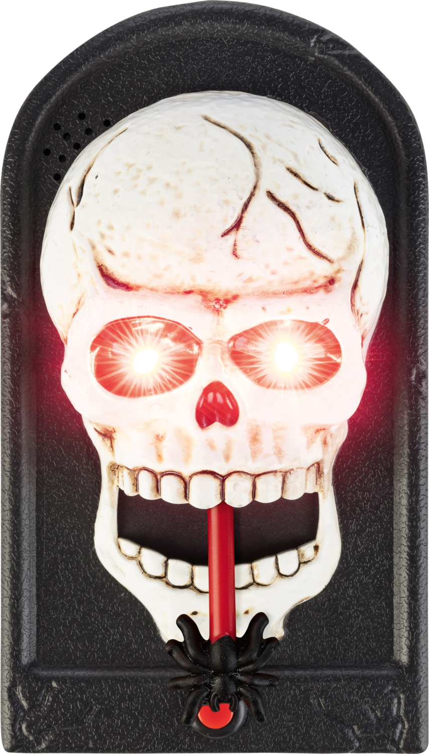 Halloweenský zvonek na dveře se zvuky a LED osvětlením (smrtka)