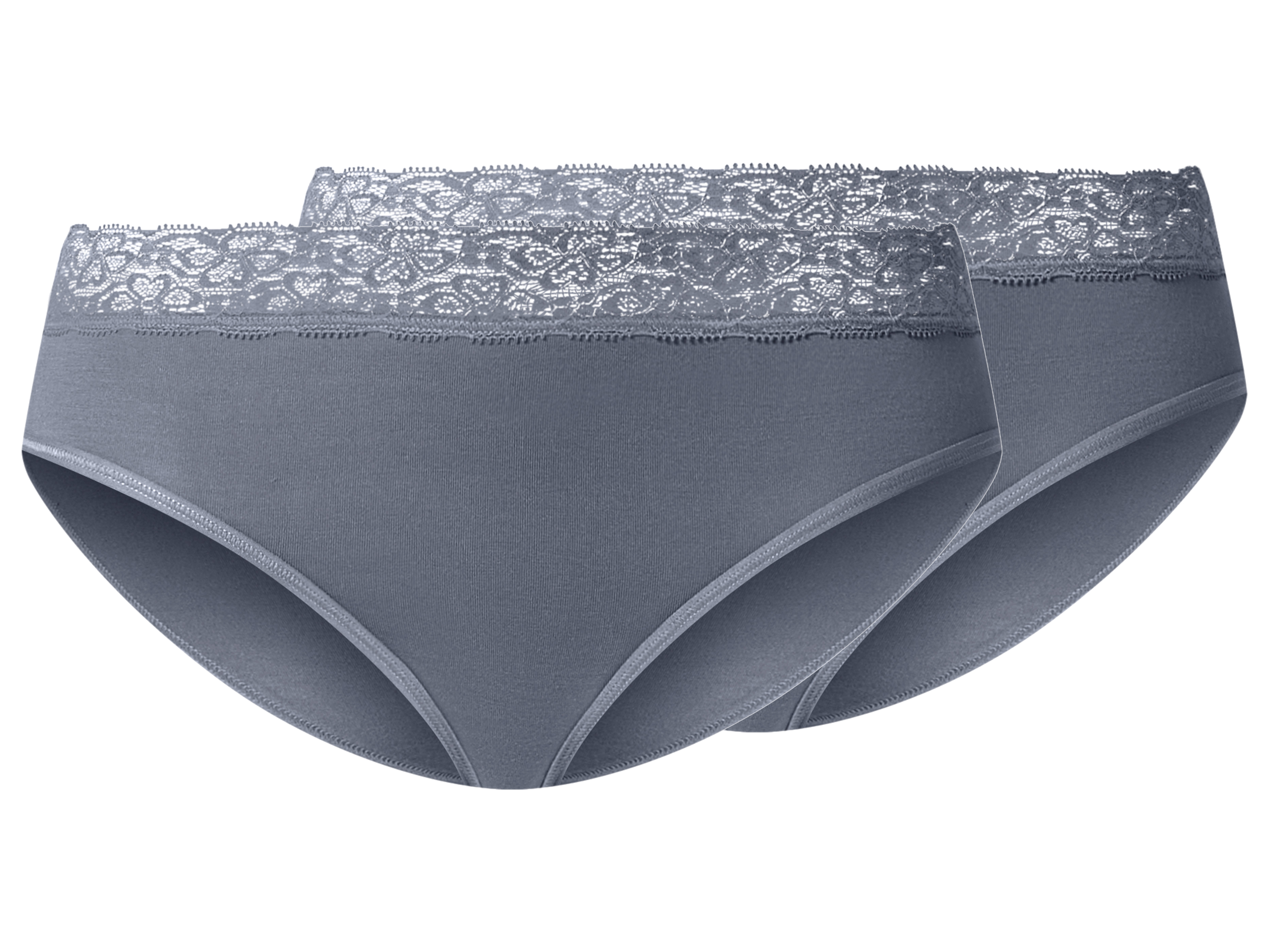 esmara® Dámské kalhotky s krajkou, 2 kusy (modrá, L(44/46))