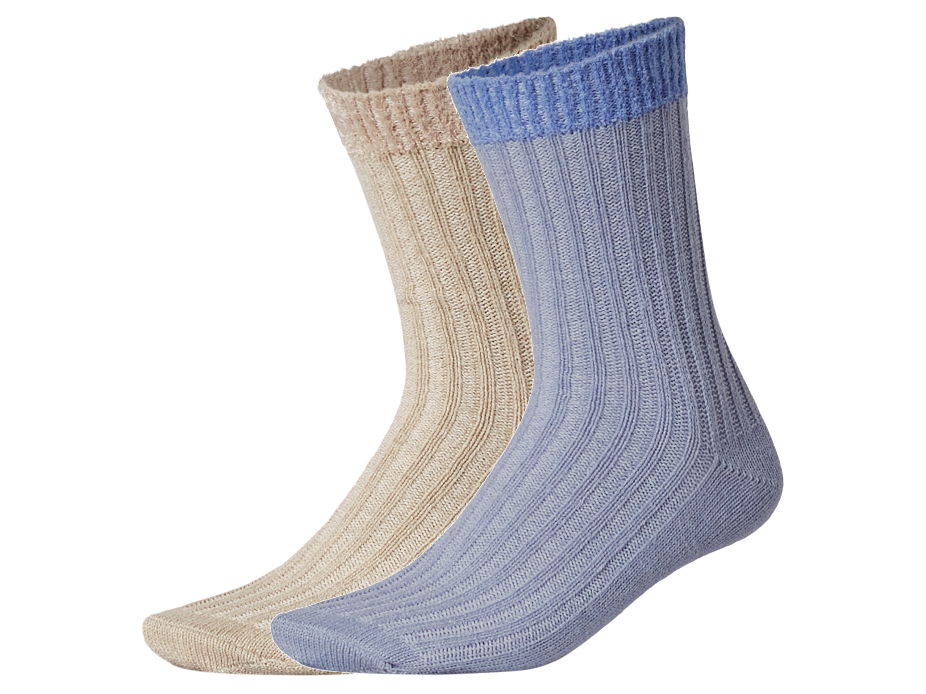 esmara® Dámské hebké ponožky, 2 páry (béžová/modrá, 35-38)
