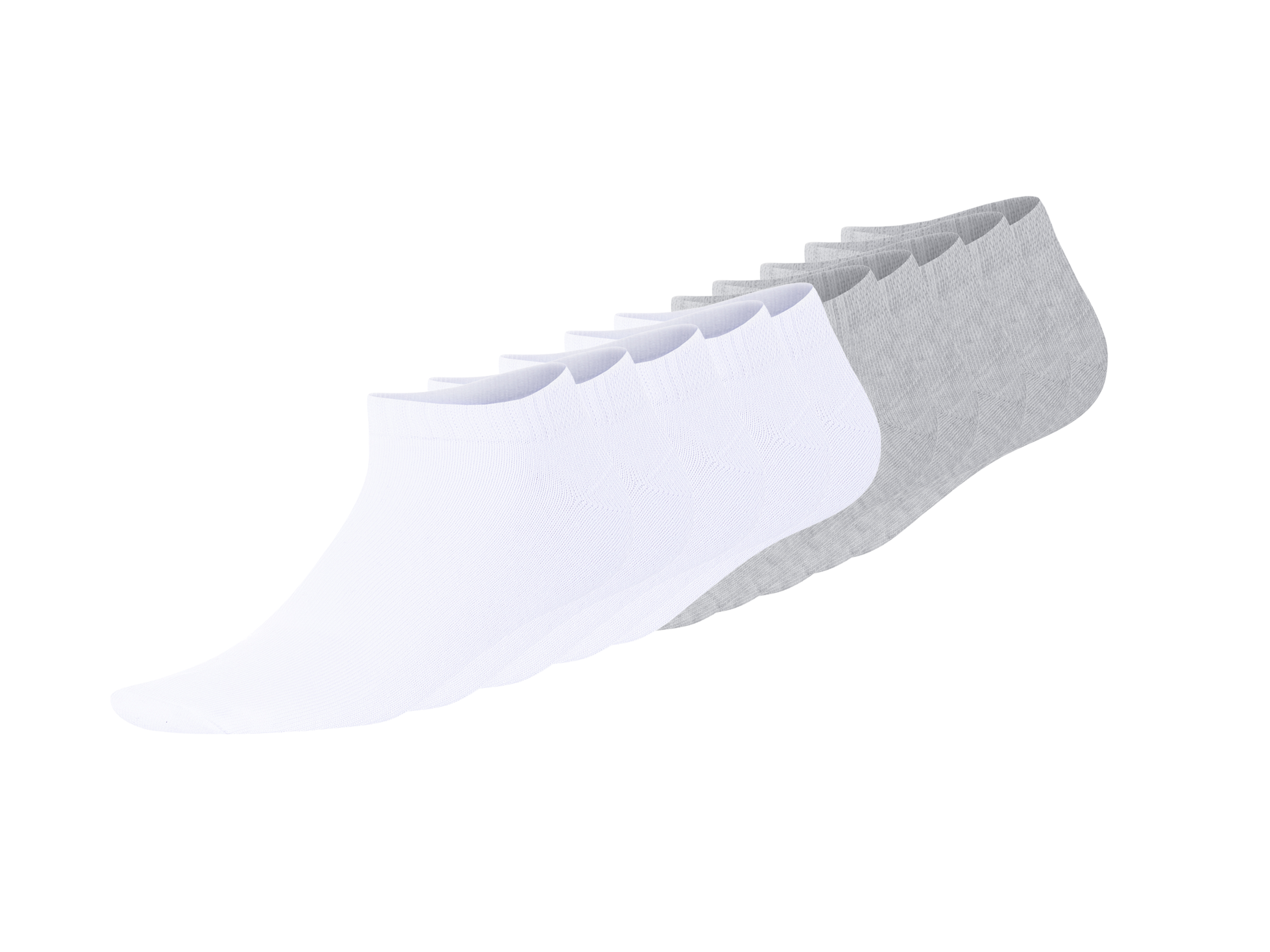 esmara® Dámské nízké ponožky s BIO bavlnou, 10 párů (bílá/šedá, 39-42)