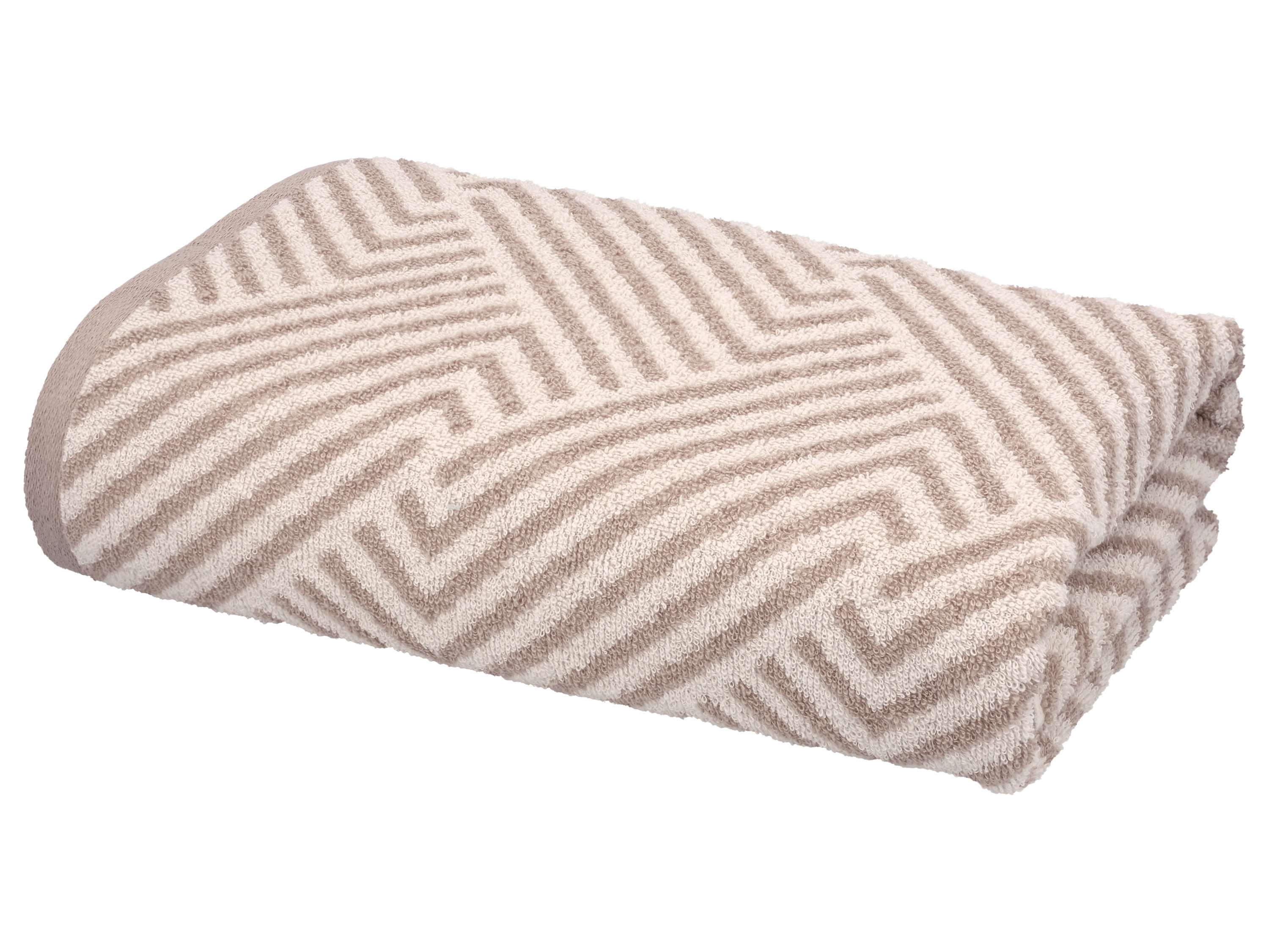 Livarno® Froté osuška, 70 x 140 cm, 500 g/m² (vzorovaná/béžová)