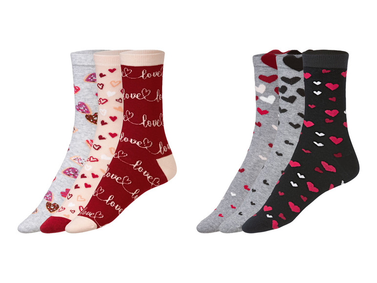 Zobrazit na celou obrazovku esmara® Dámské ponožky s romantickým vzorem, 3 páry - Obrázek 1