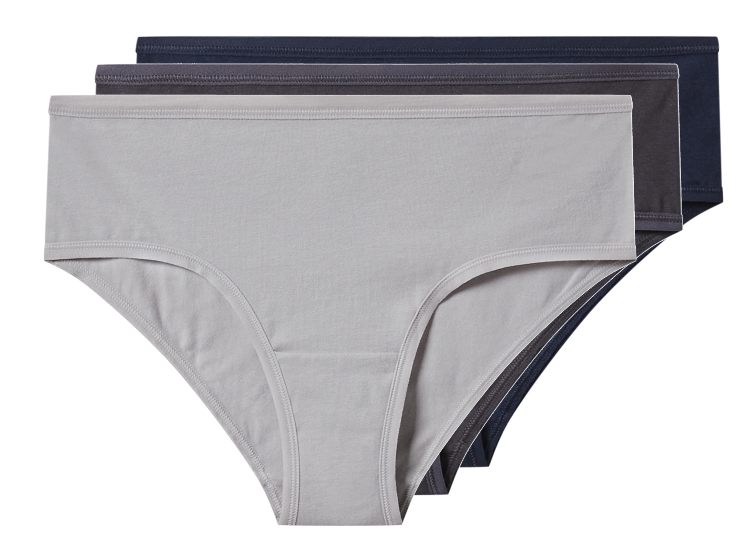 esmara® Dámské kalhotky Hipster, 3 kusy (navy modrá / šedá, XS (32/34))