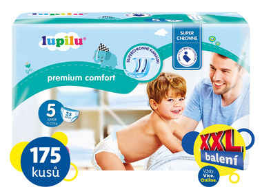 LUPILU® XXL Dětské pleny Premium Comfort, velikost 5 JUNIOR, 175 kusů